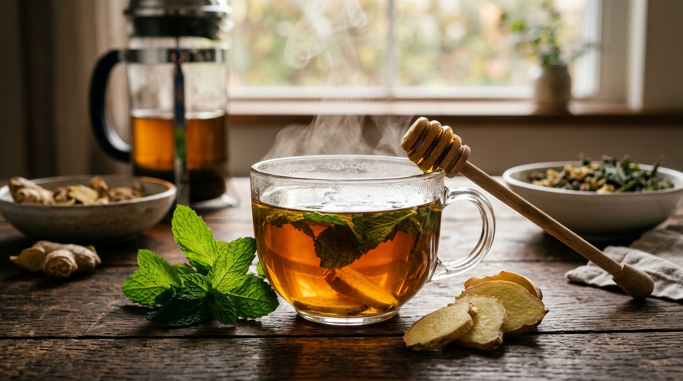 Té Micológico Antináuseas con Jengibre y Menta