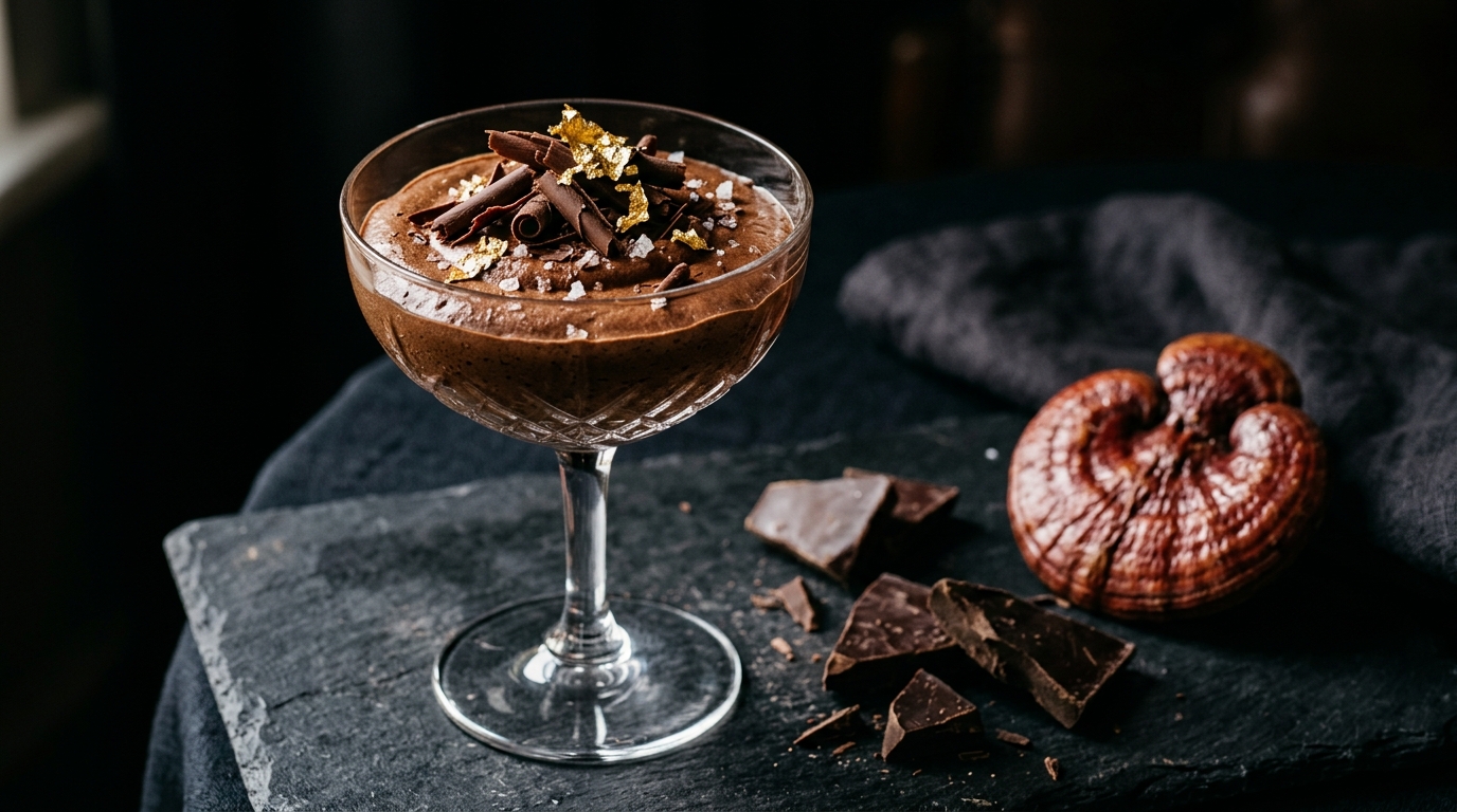 Mousse de Chocolate Oscuro y Reishi (Balance de Amargor)